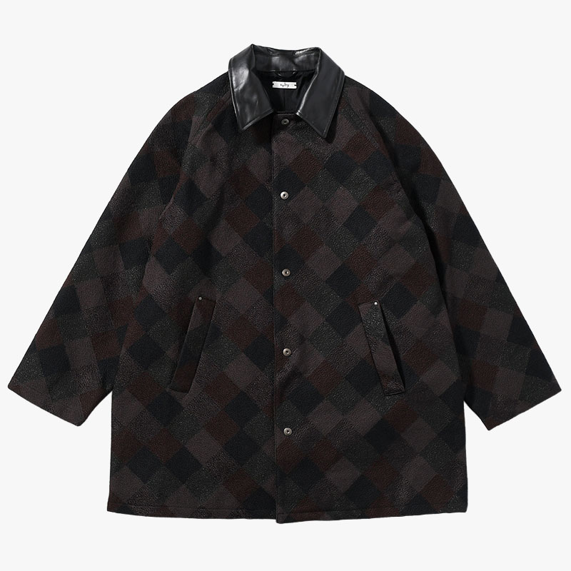 QUILTING COAT Original Embroidery FAB -ASH BROWN-