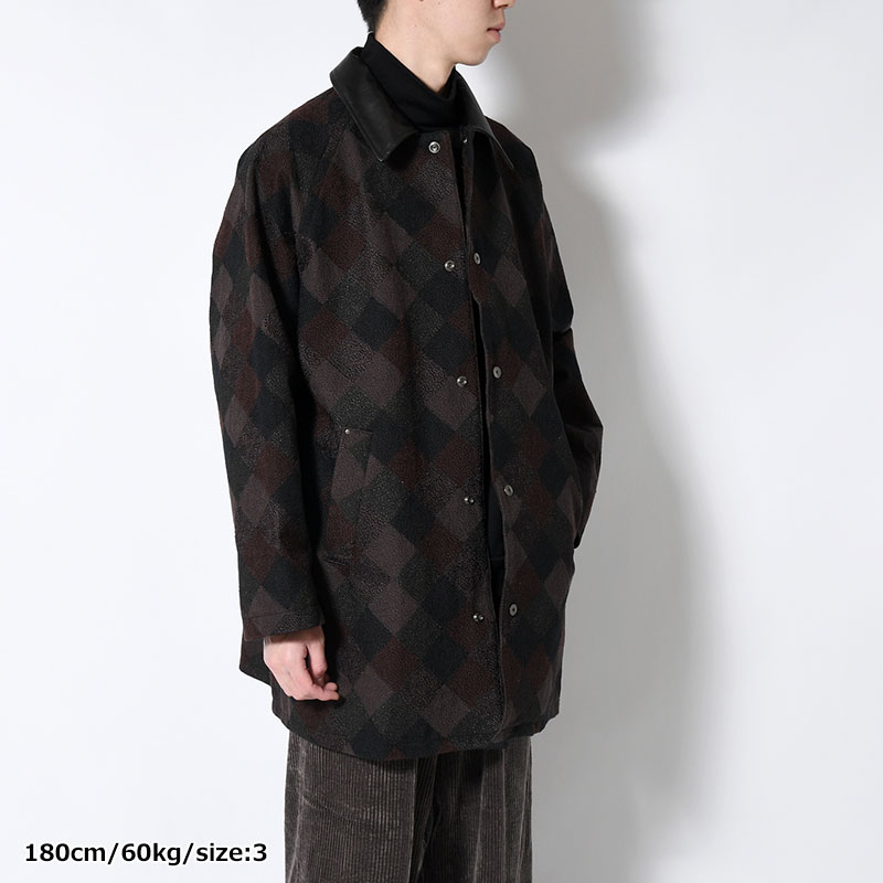 QUILTING COAT Original Embroidery FAB -ASH BROWN-