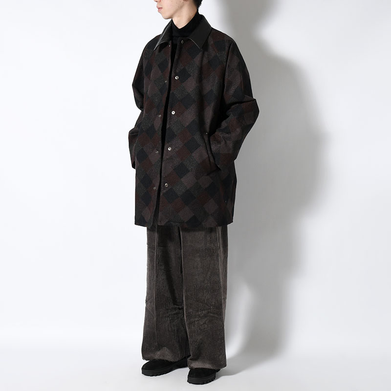 QUILTING COAT Original Embroidery FAB -ASH BROWN-