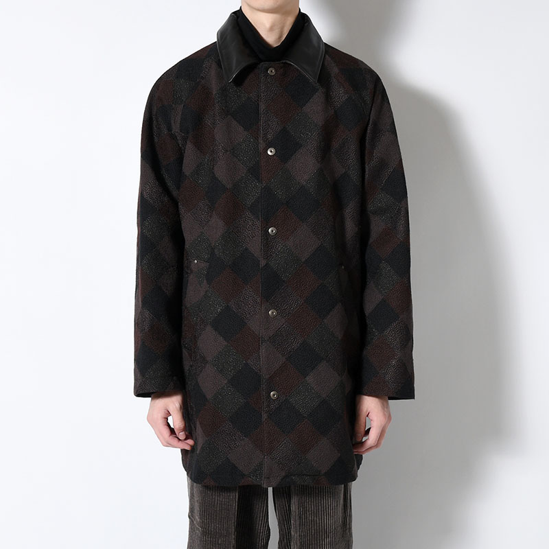 QUILTING COAT Original Embroidery FAB -ASH BROWN-