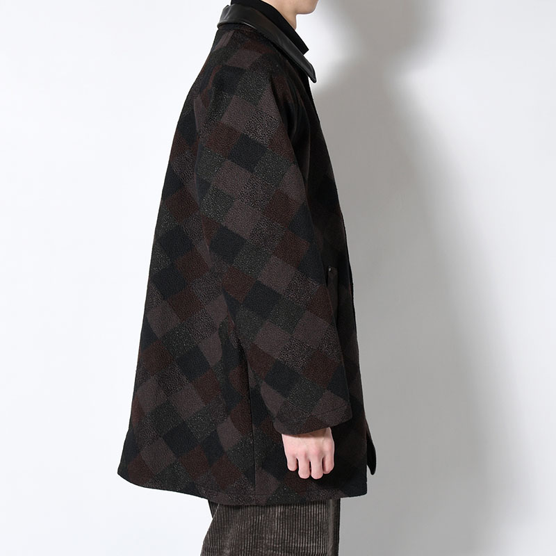 QUILTING COAT Original Embroidery FAB -ASH BROWN-