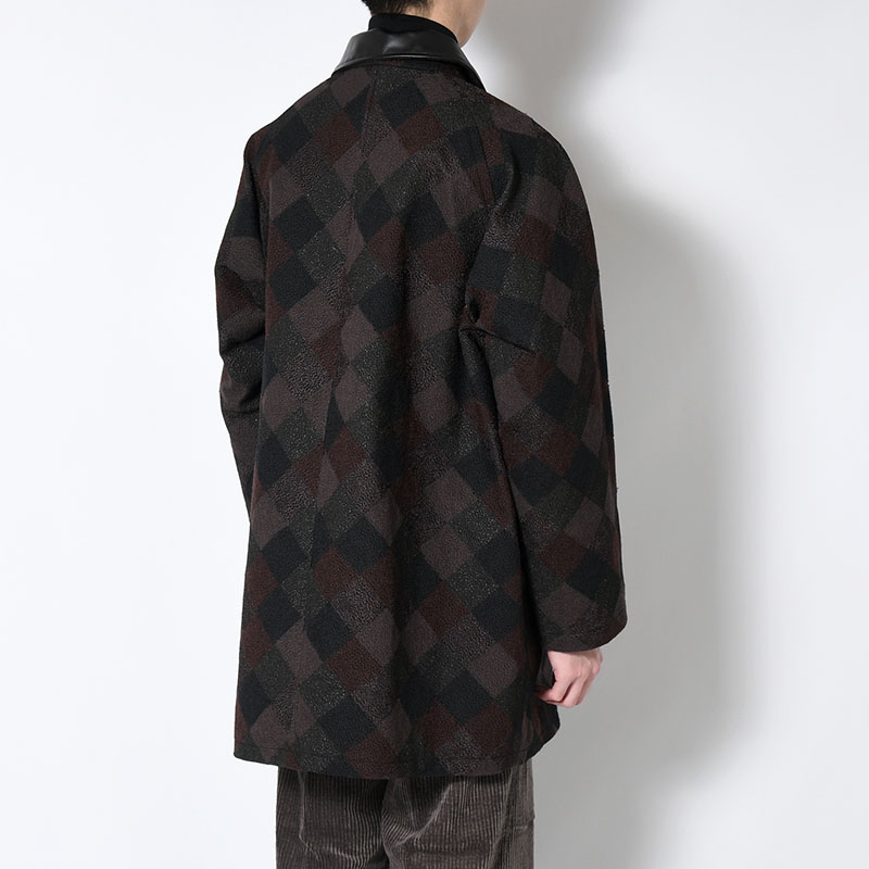 QUILTING COAT Original Embroidery FAB -ASH BROWN-