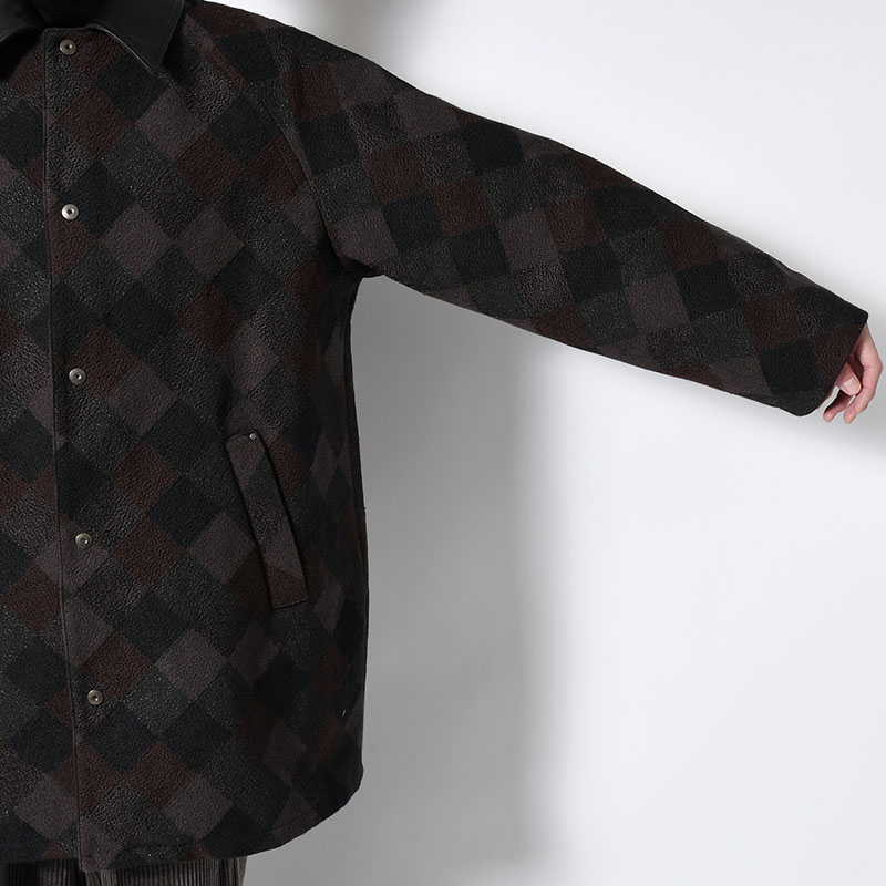 QUILTING COAT Original Embroidery FAB -ASH BROWN-