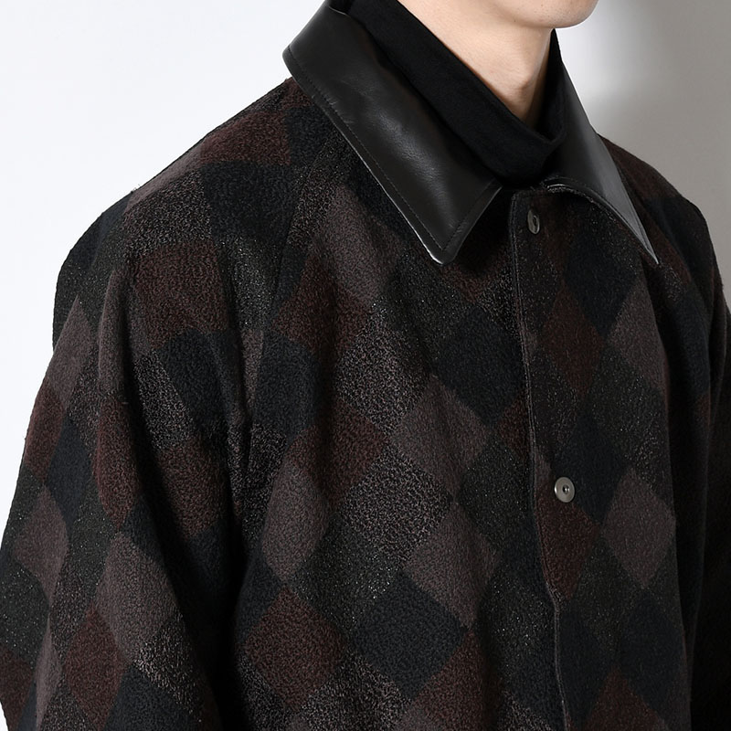 QUILTING COAT Original Embroidery FAB -ASH BROWN-