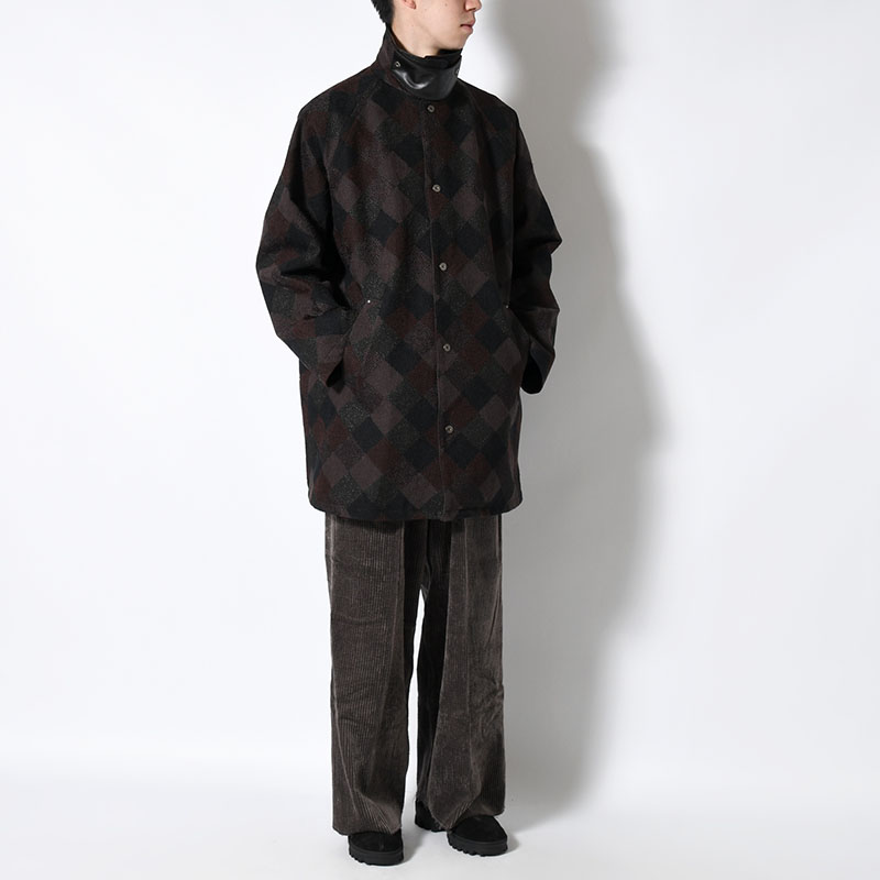 QUILTING COAT Original Embroidery FAB -ASH BROWN-