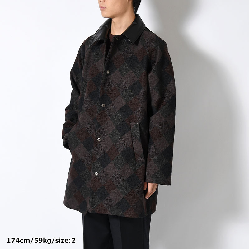 QUILTING COAT Original Embroidery FAB -ASH BROWN-