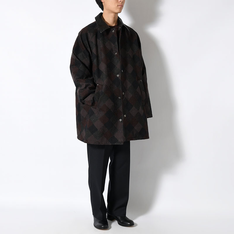 QUILTING COAT Original Embroidery FAB -ASH BROWN-