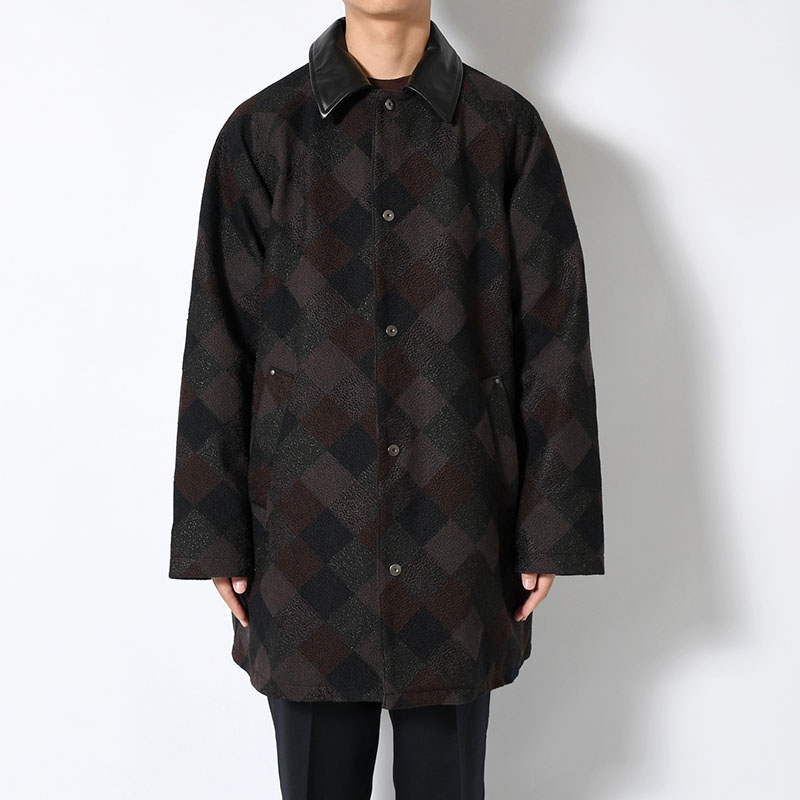 QUILTING COAT Original Embroidery FAB -ASH BROWN-