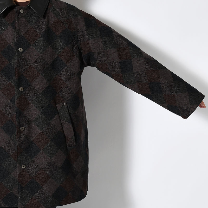 QUILTING COAT Original Embroidery FAB -ASH BROWN-