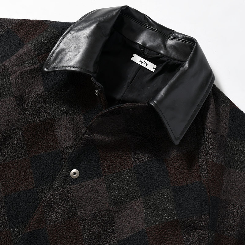 QUILTING COAT Original Embroidery FAB -ASH BROWN-