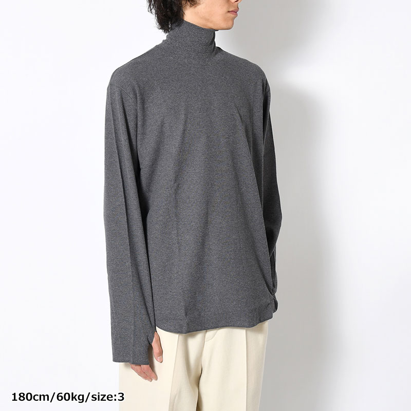 HIGH NECK LONG SLEEVE TEE 26/1 BD Micro Waffle -2.COLOR-