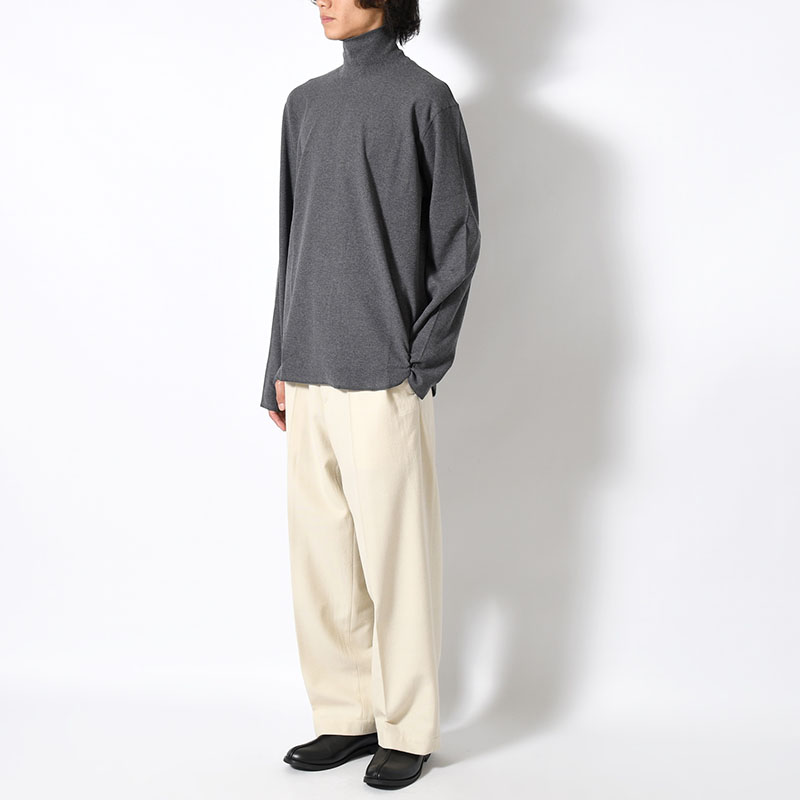 HIGH NECK LONG SLEEVE TEE 26/1 BD Micro Waffle -2.COLOR-