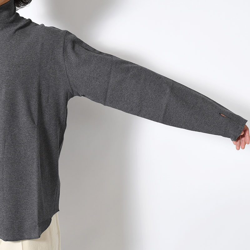 HIGH NECK LONG SLEEVE TEE 26/1 BD Micro Waffle -2.COLOR-
