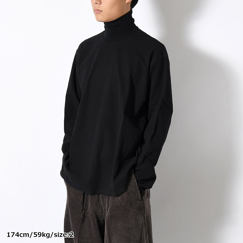 HIGH NECK LONG SLEEVE TEE 26/1 BD Micro Waffle -2.COLOR-