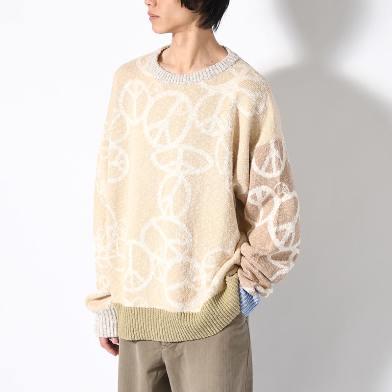 PEACE CREWNECK KNIT -ECRU-