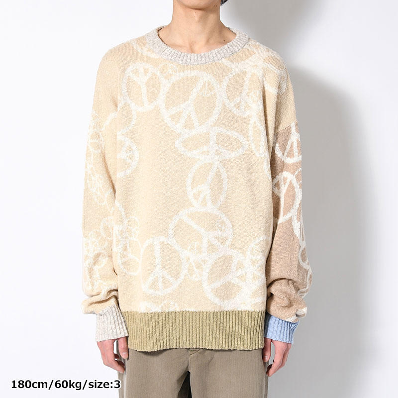 PEACE CREWNECK KNIT -ECRU-