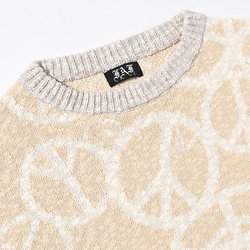 PEACE CREWNECK KNIT -ECRU-