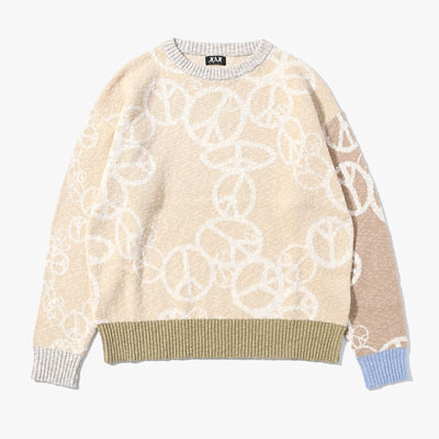 PEACE CREWNECK KNIT -ECRU-