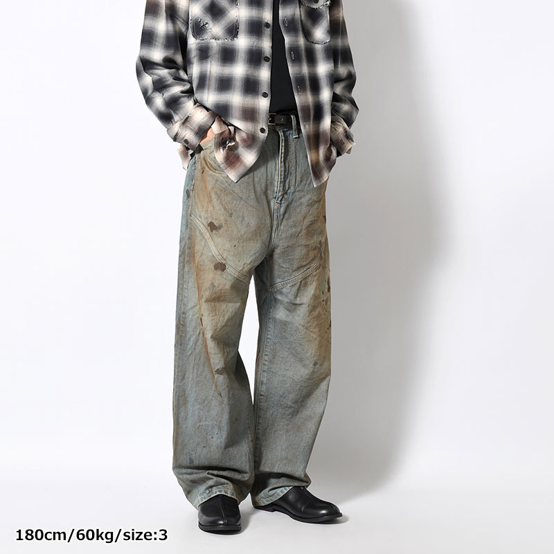 NEW COMMUNE DIRT BAGGY DENIM PANTS -INDIGO-