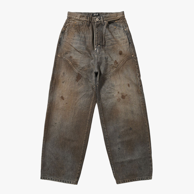 NEW COMMUNE DIRT BAGGY DENIM PANTS -2.COLOR-(BLACK)