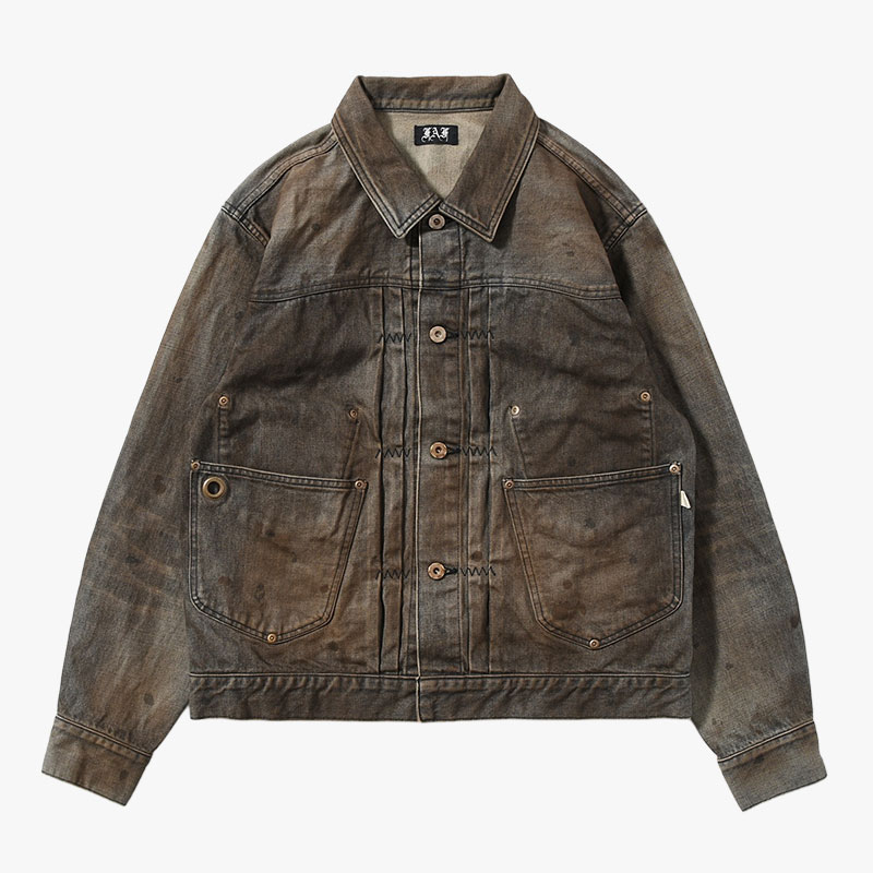 TYPE-2.5 DIRT DENIM JACKET -2.COLOR-(BLACK)