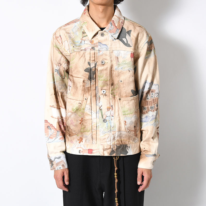 TYPE-2.5 DIRT DENIM JACKET (PRINT) -ISLAND-