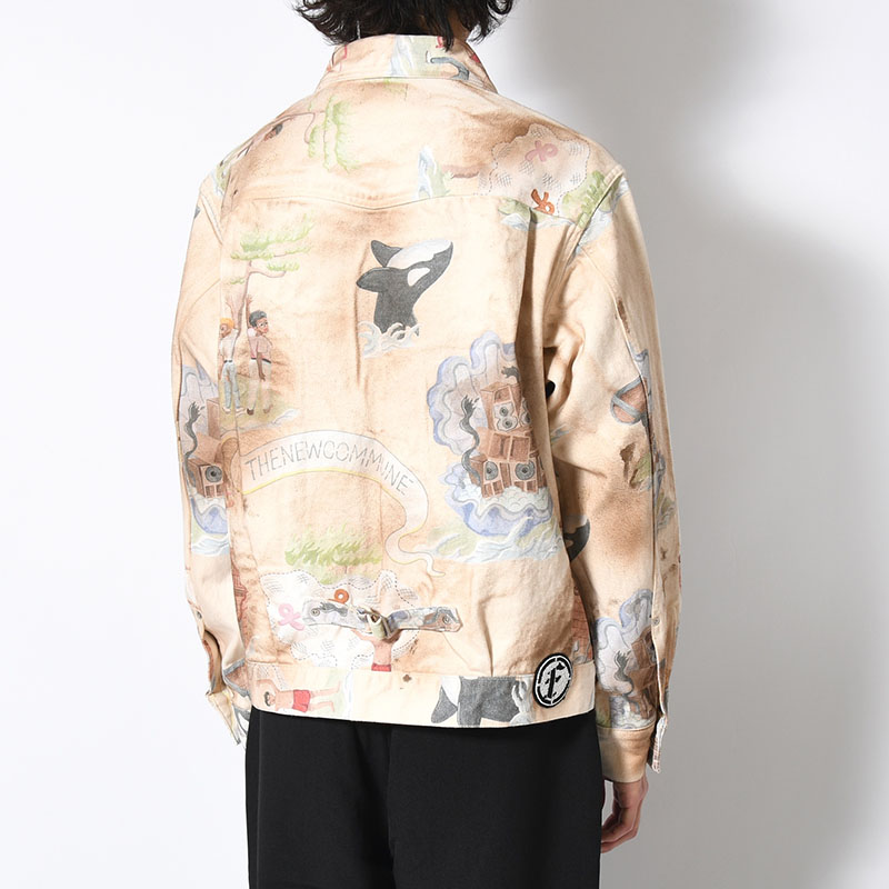 TYPE-2.5 DIRT DENIM JACKET (PRINT) -ISLAND-