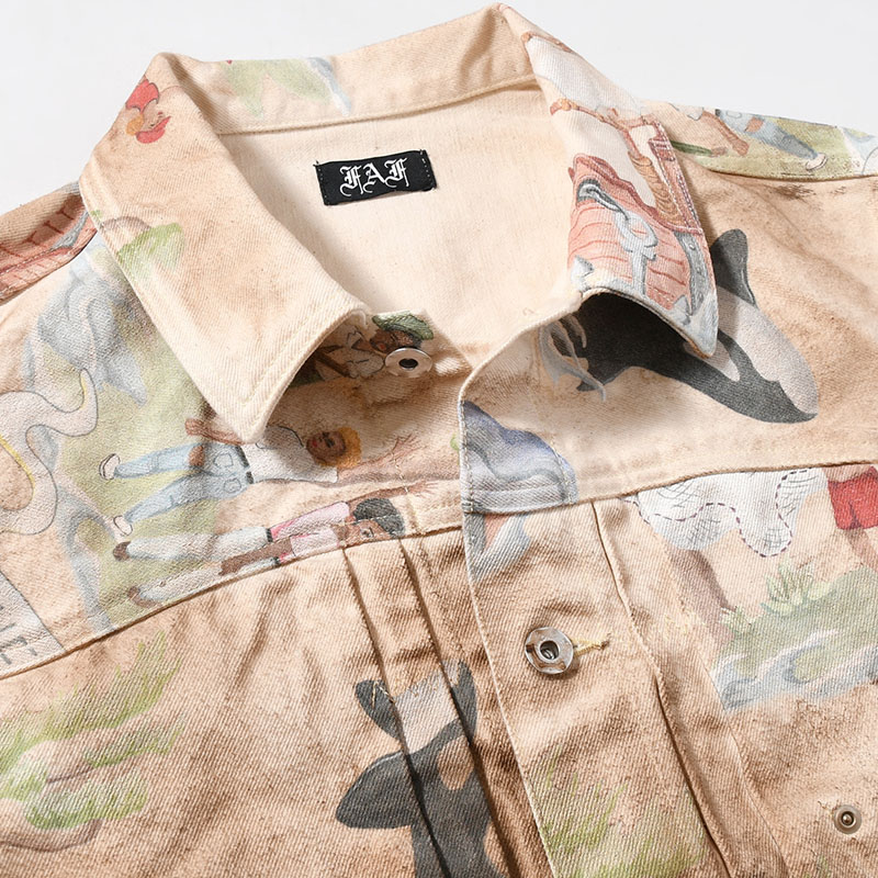 TYPE-2.5 DIRT DENIM JACKET (PRINT) -ISLAND-