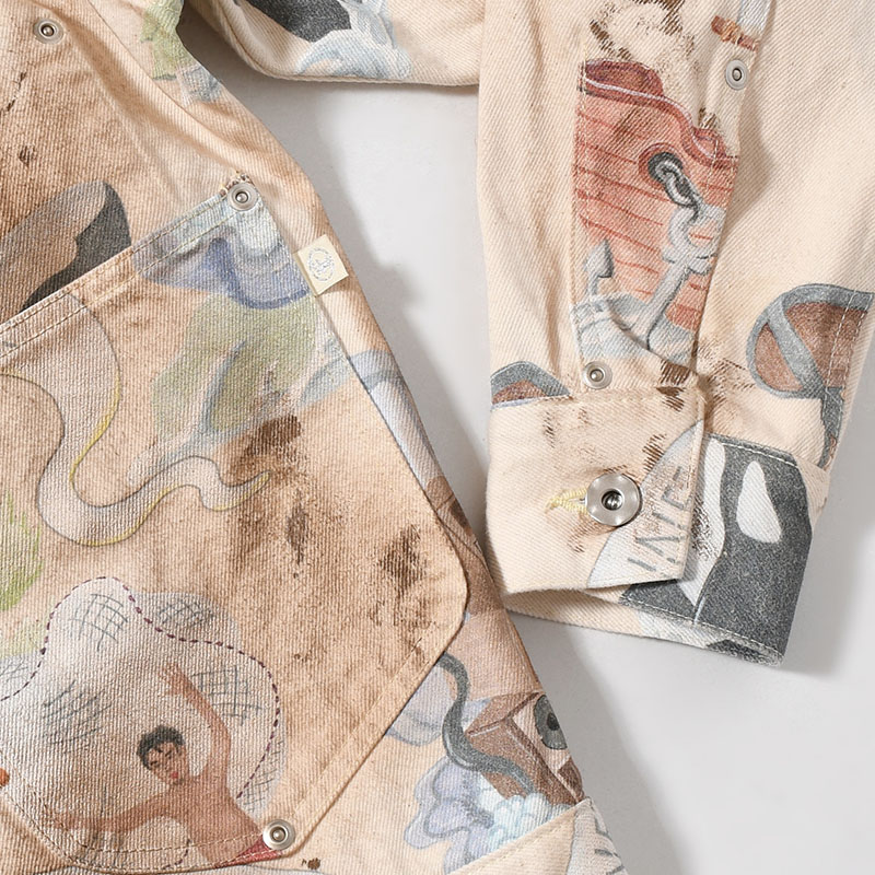 TYPE-2.5 DIRT DENIM JACKET (PRINT) -ISLAND-