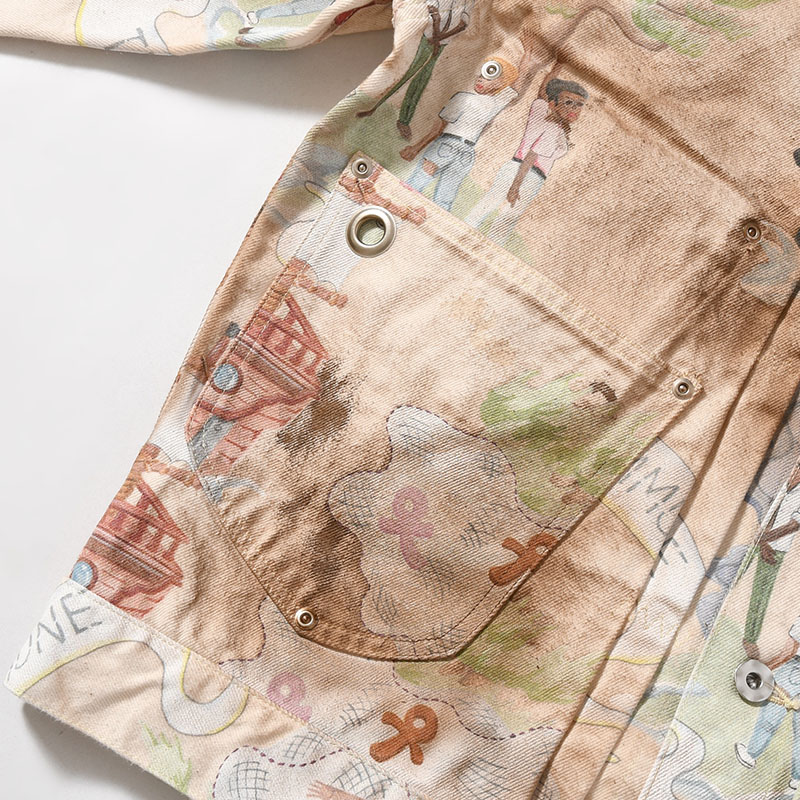 TYPE-2.5 DIRT DENIM JACKET (PRINT) -ISLAND-