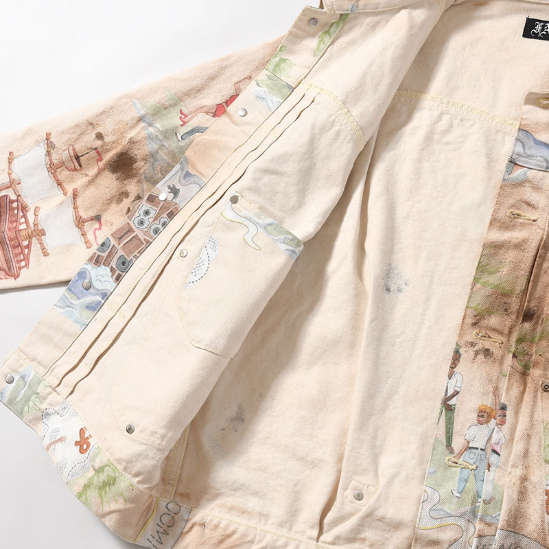TYPE-2.5 DIRT DENIM JACKET (PRINT) -ISLAND-