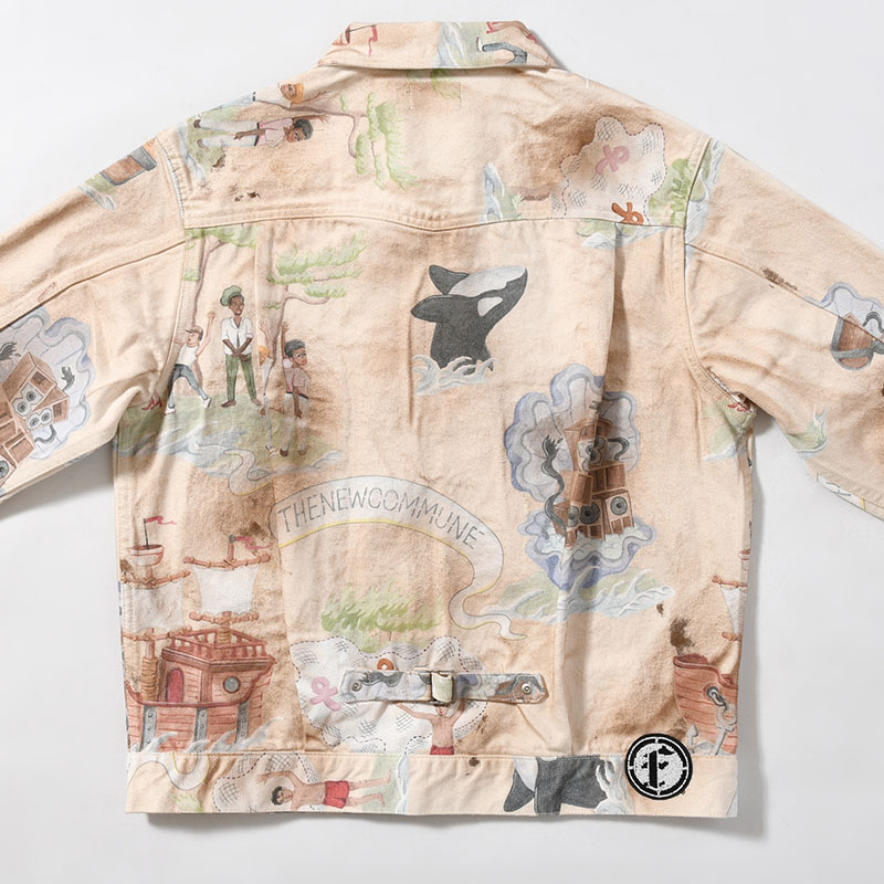 TYPE-2.5 DIRT DENIM JACKET (PRINT) -ISLAND-
