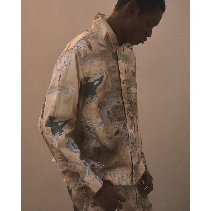 TYPE-2.5 DIRT DENIM JACKET (PRINT) -ISLAND-
