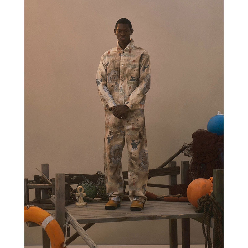 TYPE-2.5 DIRT DENIM JACKET (PRINT) -ISLAND-