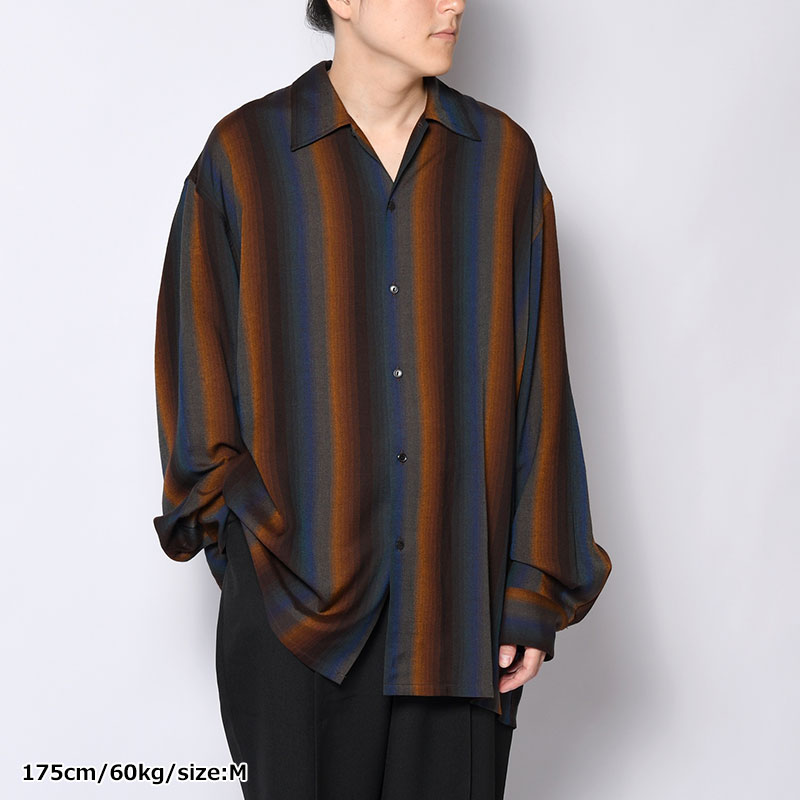 LOOSE SHIRTS -Wool Rayon Gradetion stripe- -MULTI-