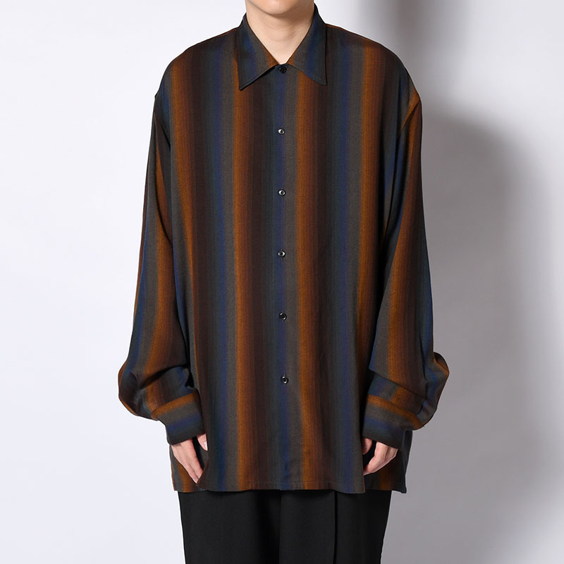 LOOSE SHIRTS -Wool Rayon Gradetion stripe- -MULTI-