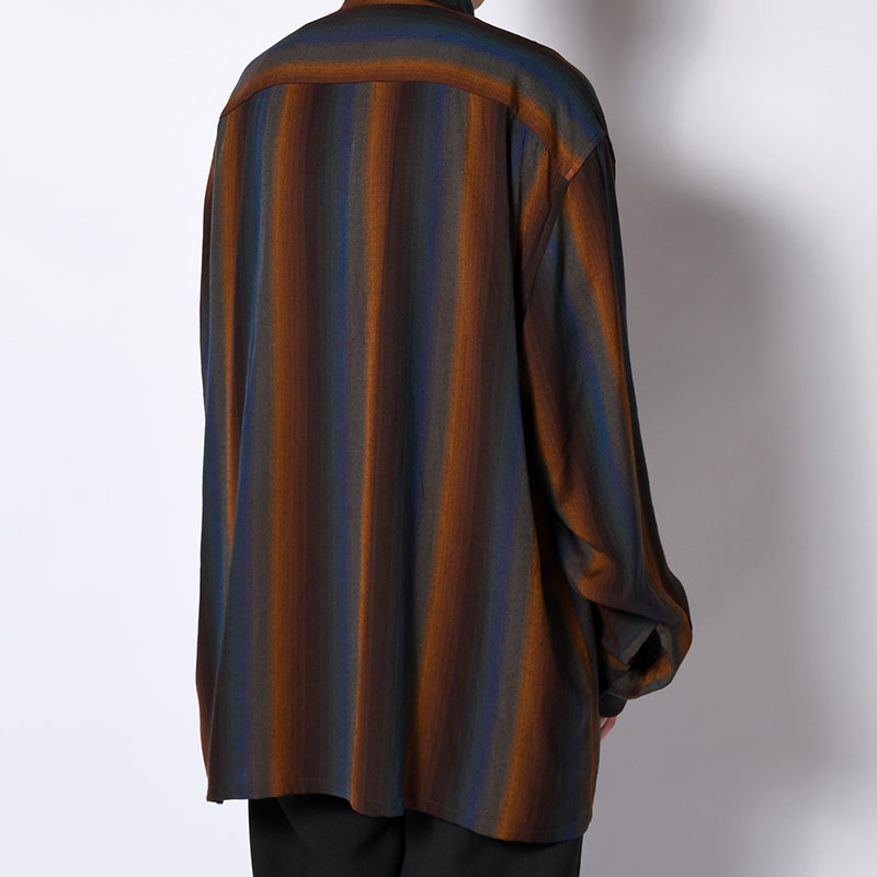 LOOSE SHIRTS -Wool Rayon Gradetion stripe- -MULTI-