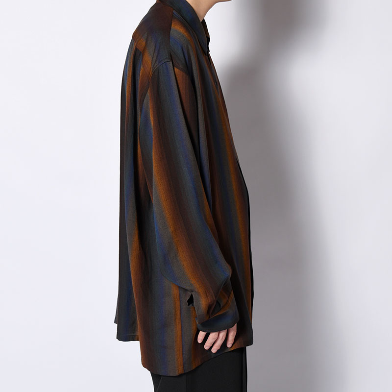 LOOSE SHIRTS -Wool Rayon Gradetion stripe- -MULTI-