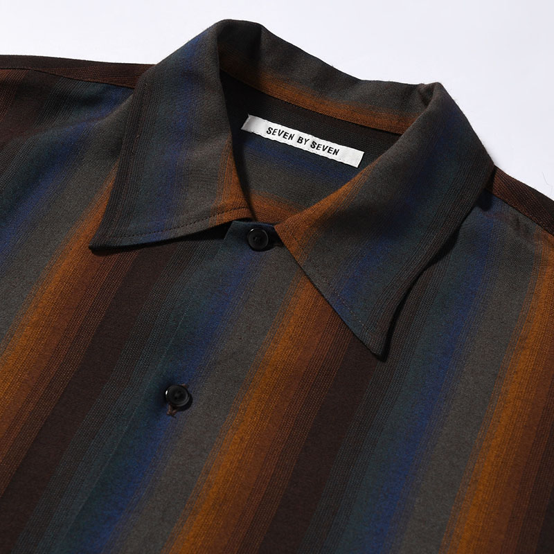 LOOSE SHIRTS -Wool Rayon Gradetion stripe- -MULTI-