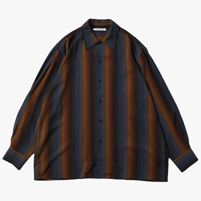 LOOSE SHIRTS -Wool Rayon Gradetion stripe- -MULTI-