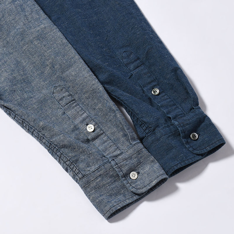 CHAMBRAY BUTTON DOWN SHIRTS -Cotton slub- -2.COLOR-