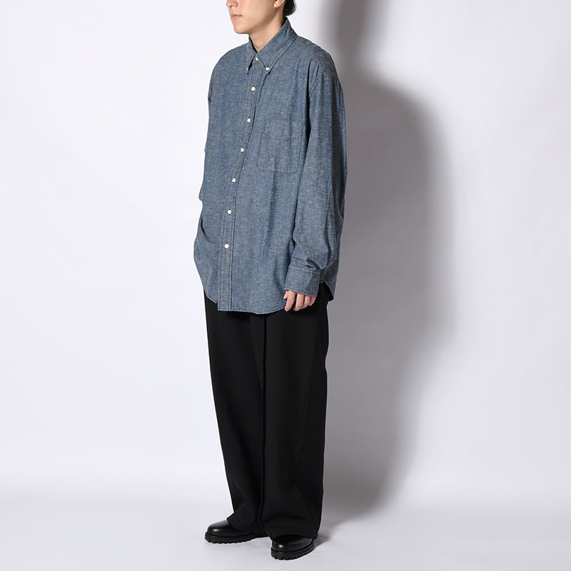 CHAMBRAY BUTTON DOWN SHIRTS -Cotton slub- -2.COLOR-