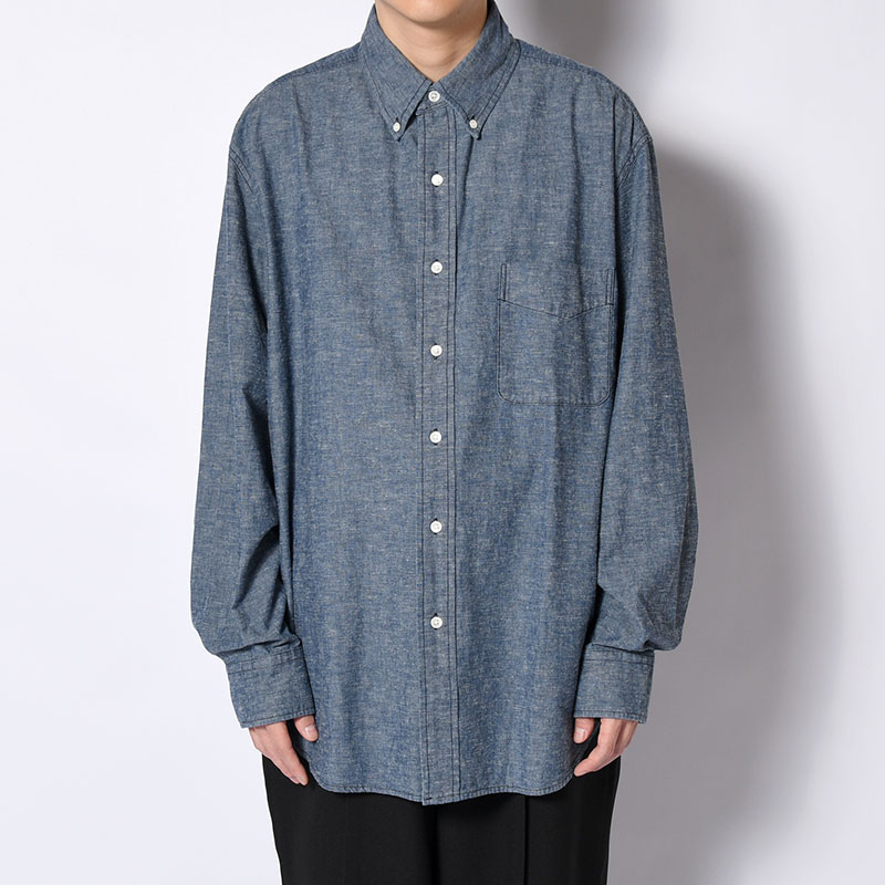 CHAMBRAY BUTTON DOWN SHIRTS -Cotton slub- -2.COLOR-