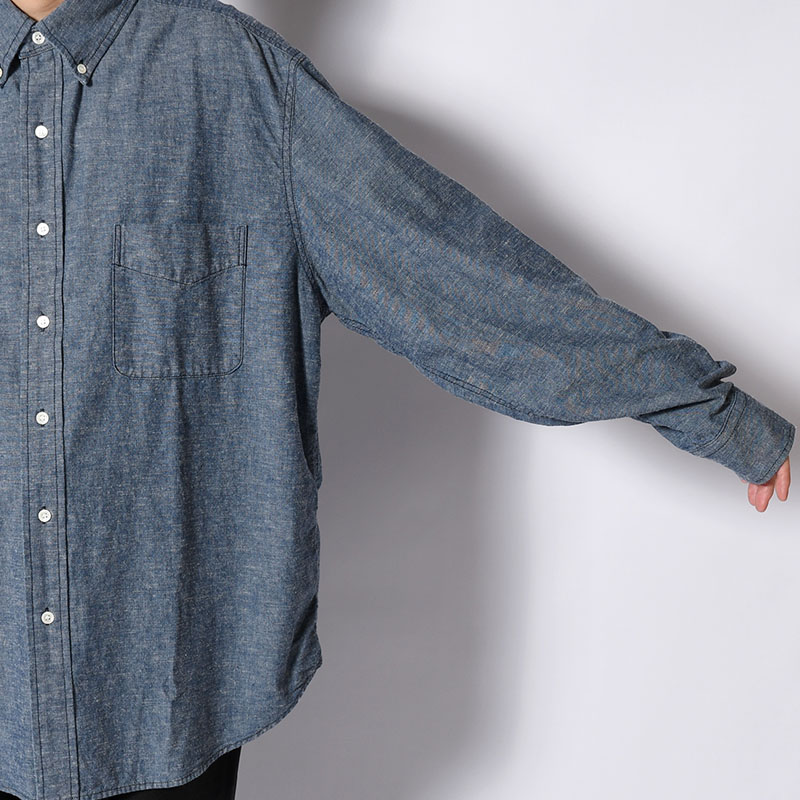 CHAMBRAY BUTTON DOWN SHIRTS -Cotton slub- -2.COLOR-