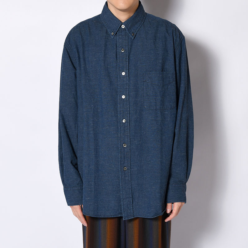 CHAMBRAY BUTTON DOWN SHIRTS -Cotton slub- -2.COLOR-