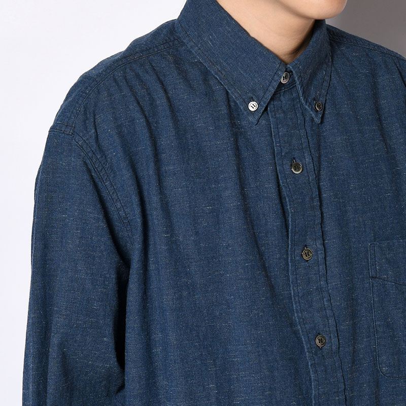 CHAMBRAY BUTTON DOWN SHIRTS -Cotton slub- -2.COLOR-