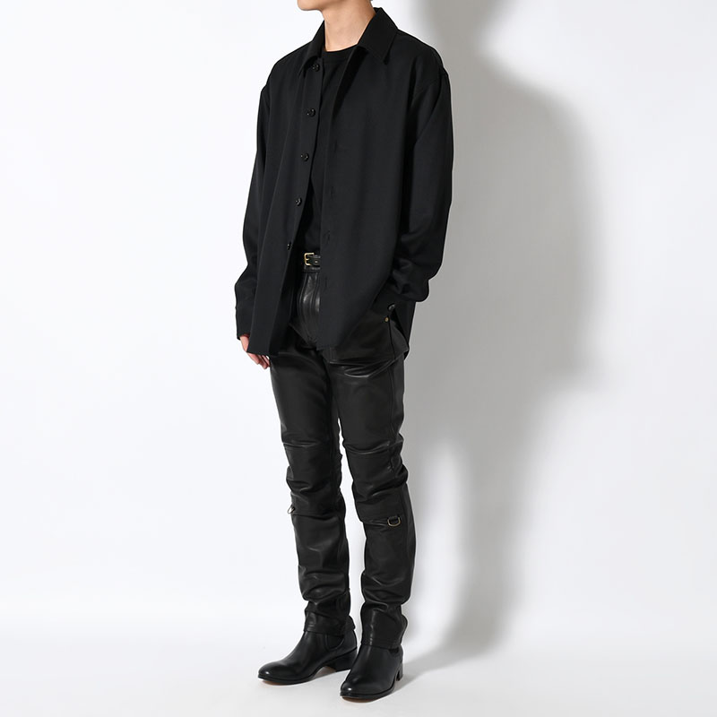LEATHER PANTS -BLACK-