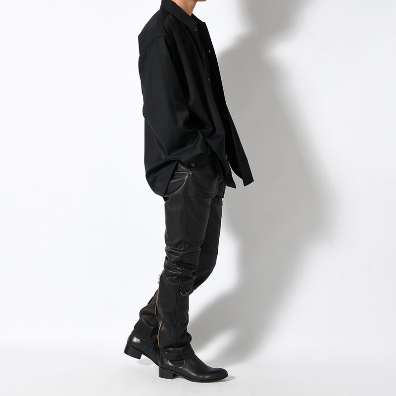 LEATHER PANTS -BLACK-