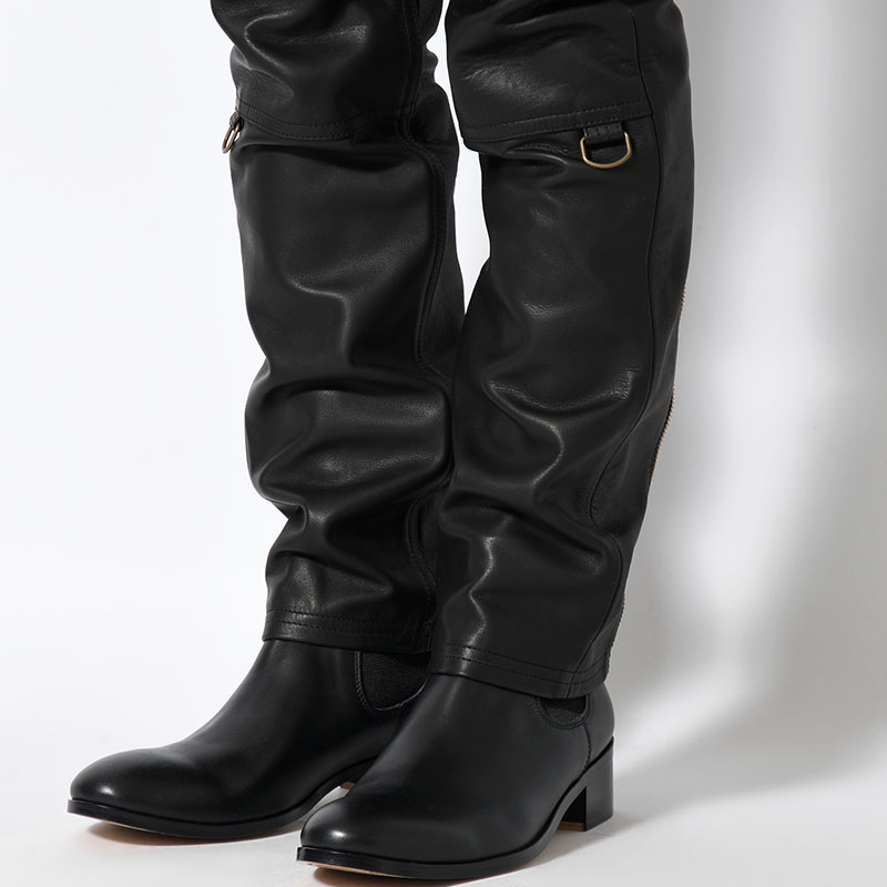 LEATHER PANTS -BLACK-