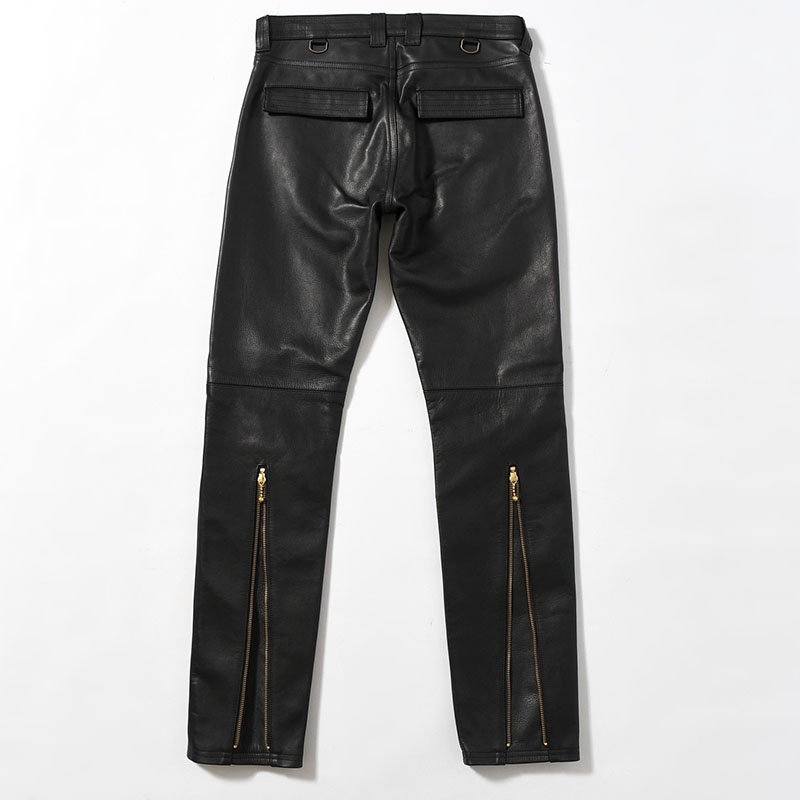 LEATHER PANTS -BLACK-